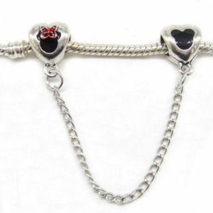 Mickey and Minnie Mouse Charm Safety Chain